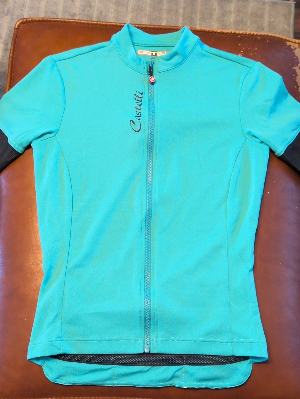 Castelli Anima 2 FZ Women's Cycling Jersey - Turquoise Blue Size XS
